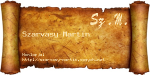 Szarvasy Martin névjegykártya
