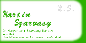 martin szarvasy business card